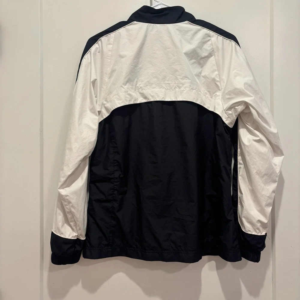 Vintage Nike Team‎ Windbreaker Jacket Black White Colorblock Full Zip  Womens XL